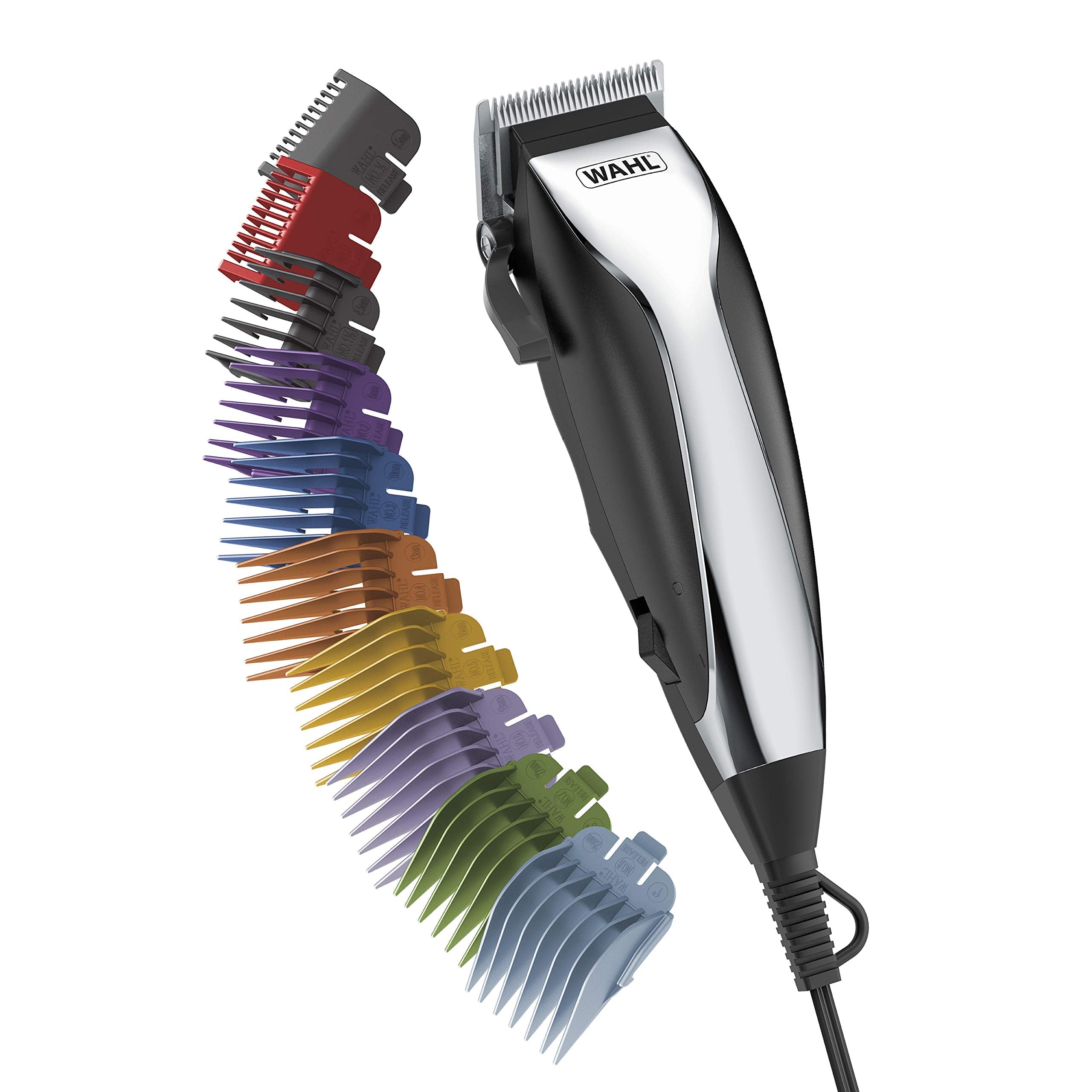 Buy now Wahl Home Haircutting Corded Clipper Kit with Adjustable Taper Lever, and 10 Color Coded Guards for Easy Clipping & Trimming - Model 79722 at indiglob india