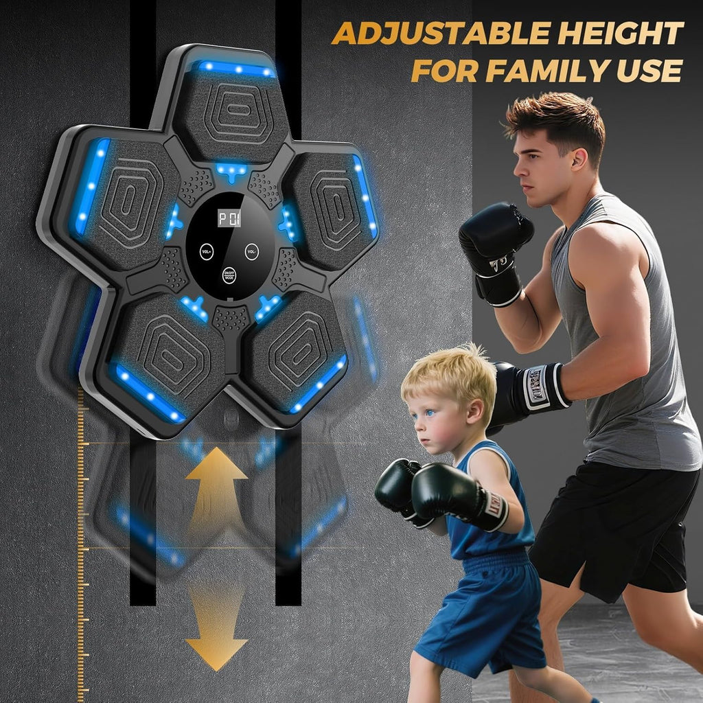 Music Boxing Machine, Wall Mounted Bluetooth Punching Pad with Gloves