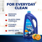 Buy now Finish Gel Liquid Dishwasher Detergent, Advanced Deep Cleaning Power Dish Soap, Fights Tough Stains, Dishwasher Soap, Septic Safe & Plastic-Free Dish Detergent, Orange Scent, 75oz at indiglob india