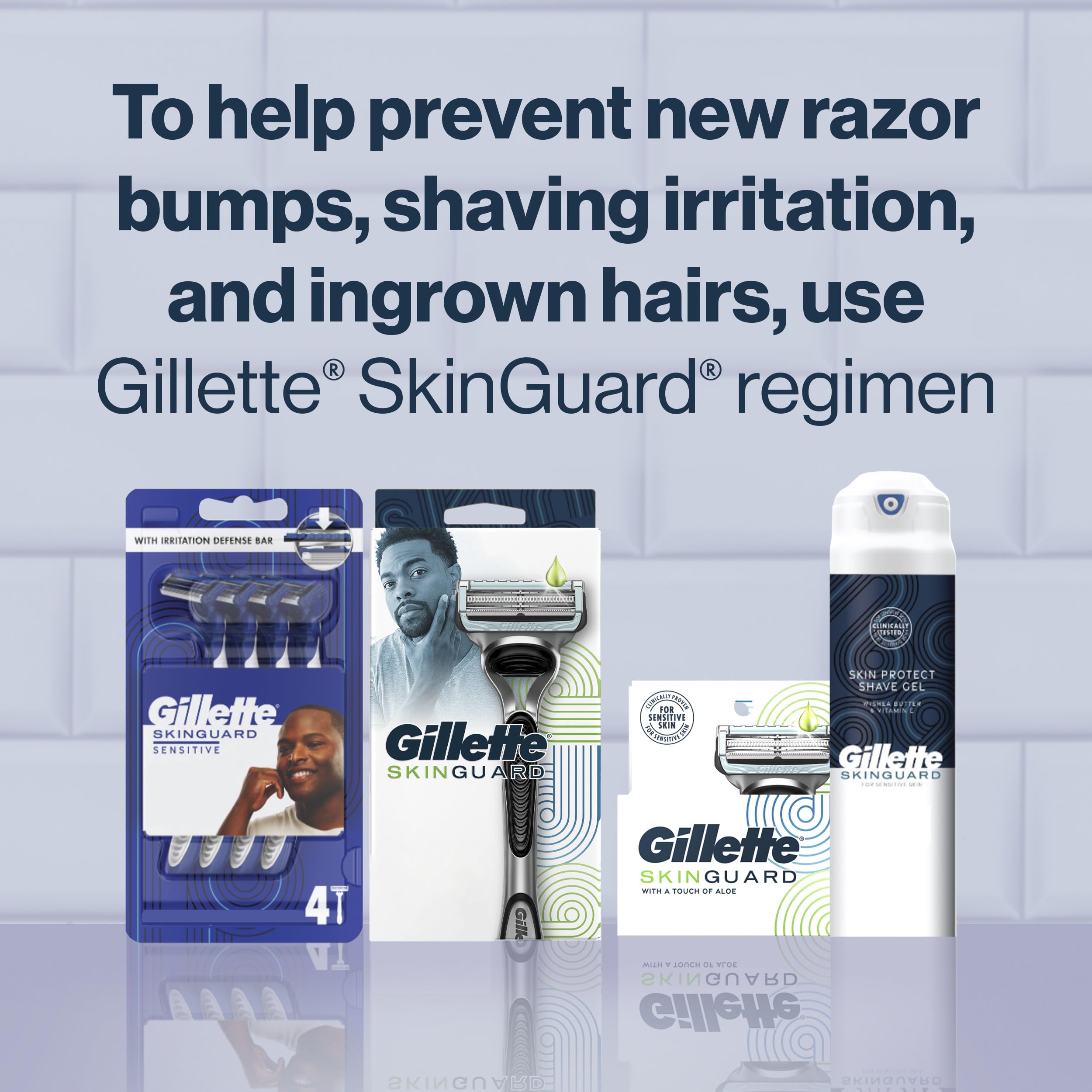 Gillette SkinGuard Men's Razor Blades, 4 Blade Refills