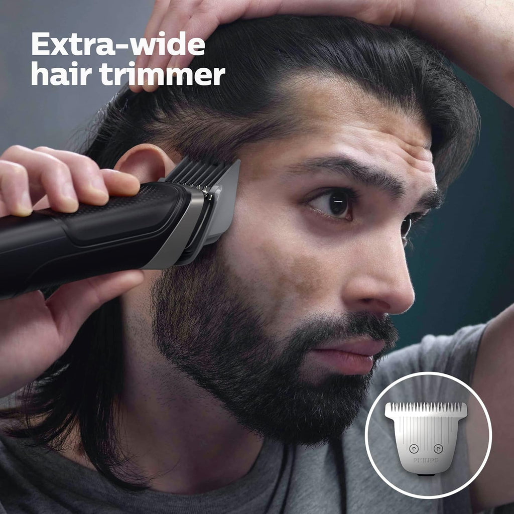Buy now Philips Norelco Multigroom 5000 Series, All-in-One Trimmer and Hair Clipper, 18-Piece Men's Grooming Kit for Beard, Face, Hair, Body and Intimate Areas, No Blade Oil Needed, Model MG5910/49 at indiglob india