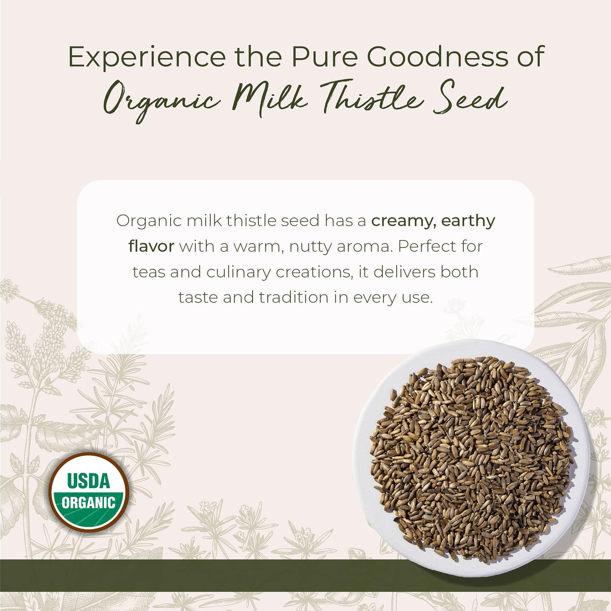 Starwest Botanicals Organic Milk Thistle Seed Whole - Bulk 1 lb Bag