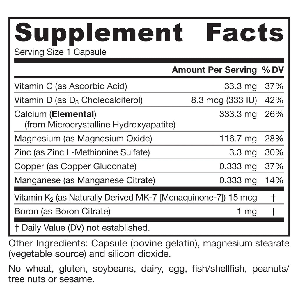 Jarrow BoneUp Three Per Day, Vitamin D3 and Calcium, 180 Capsules | For Bone Density and Skeletal Nutrition, K2 (as MK-7), 60 Day Supply, Take 3 Per Day