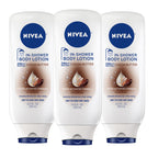 NIVEA Nourishing In Shower Body Lotion, Cocoa Butter, 13.5 FL OZ | Water Activated In Shower Moisturizer with Cocoa Butter for Dry to Very Dry Skin, Non Sticky, Non Greasy Feel