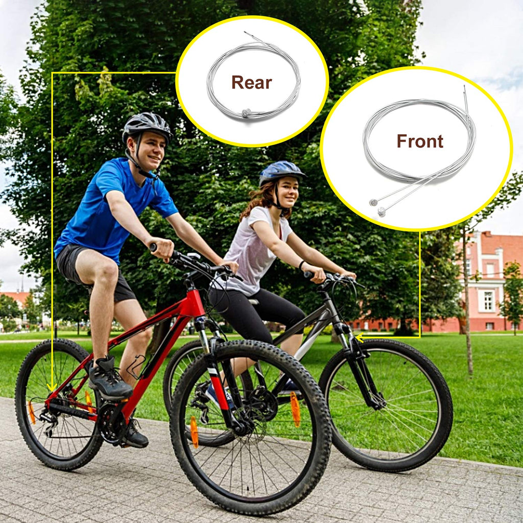 4PCS Premium Bike Brake Cable Set,Universal Standard Bicycle Brake Cable, Professional Bicycle Brake line For Front and Rear Mountain MTB or Road Bikes,include Free Cable Cap End Crimps accessories 2M