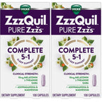 ZzzQuil Pure Zzzs Complete Sleep, Melatonin 10mg, L-Theanine, GABA, with Ashwagandha, and Magnesium, Melatonin Sleep Aid, 100 Count