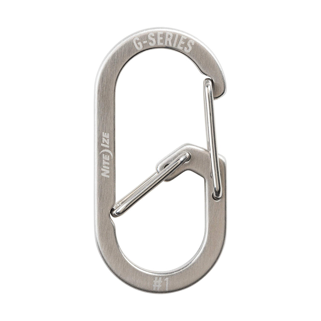 Nite IZE GS1-11-2R6 G-Series Dual Chamber Carabiner, Size #1,Stainless Steel, 2 Count (Pack of 1)