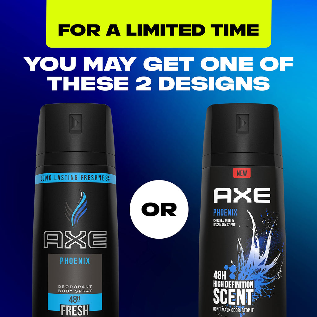 Buy now Axe Body Spray Deodorant For Long Lasting Odor Protection, Phoenix Deodorant For Men Formulated Without Aluminum 4oz 4 Count at indiglob india