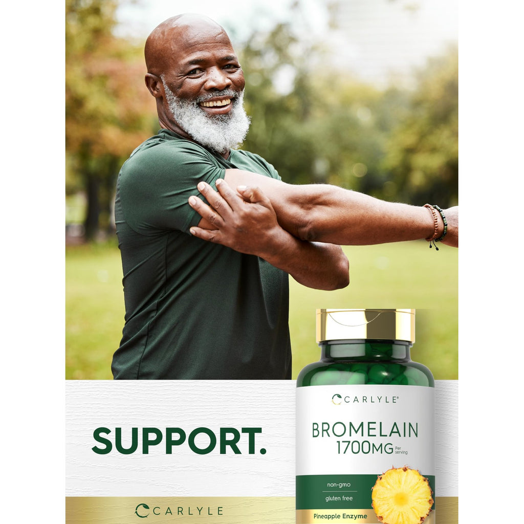 Carlyle Bromelain 1700 mg | 90 Capsules | Pineapple Enzyme Supplement | Non-GMO and Gluten Free