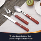PREMIUM Stainless Steel Travel Utensils Set with Case, 3pc Full Size Fork
