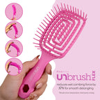 FHI Heat UNbrush Flex Detangling Brush - Ultra Flexible Hairbrush | DuoFlex Anti-Static Bristles for Removing Tangles, Massaging Scalp & Faster Styling - Pain-Free Hair Brush Detangler