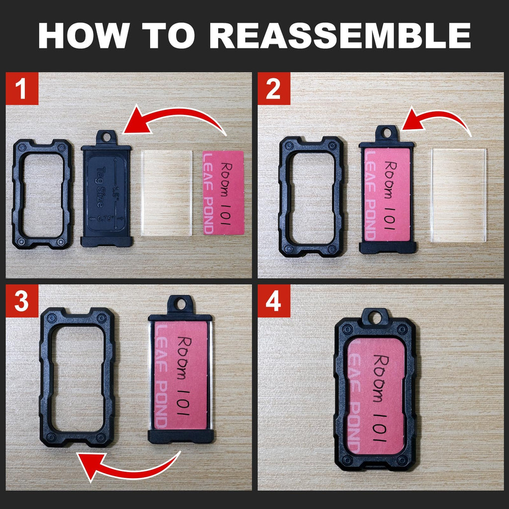 16 Pcs Solid Plastic Key Tags with O Rings, Custom ID Name Label