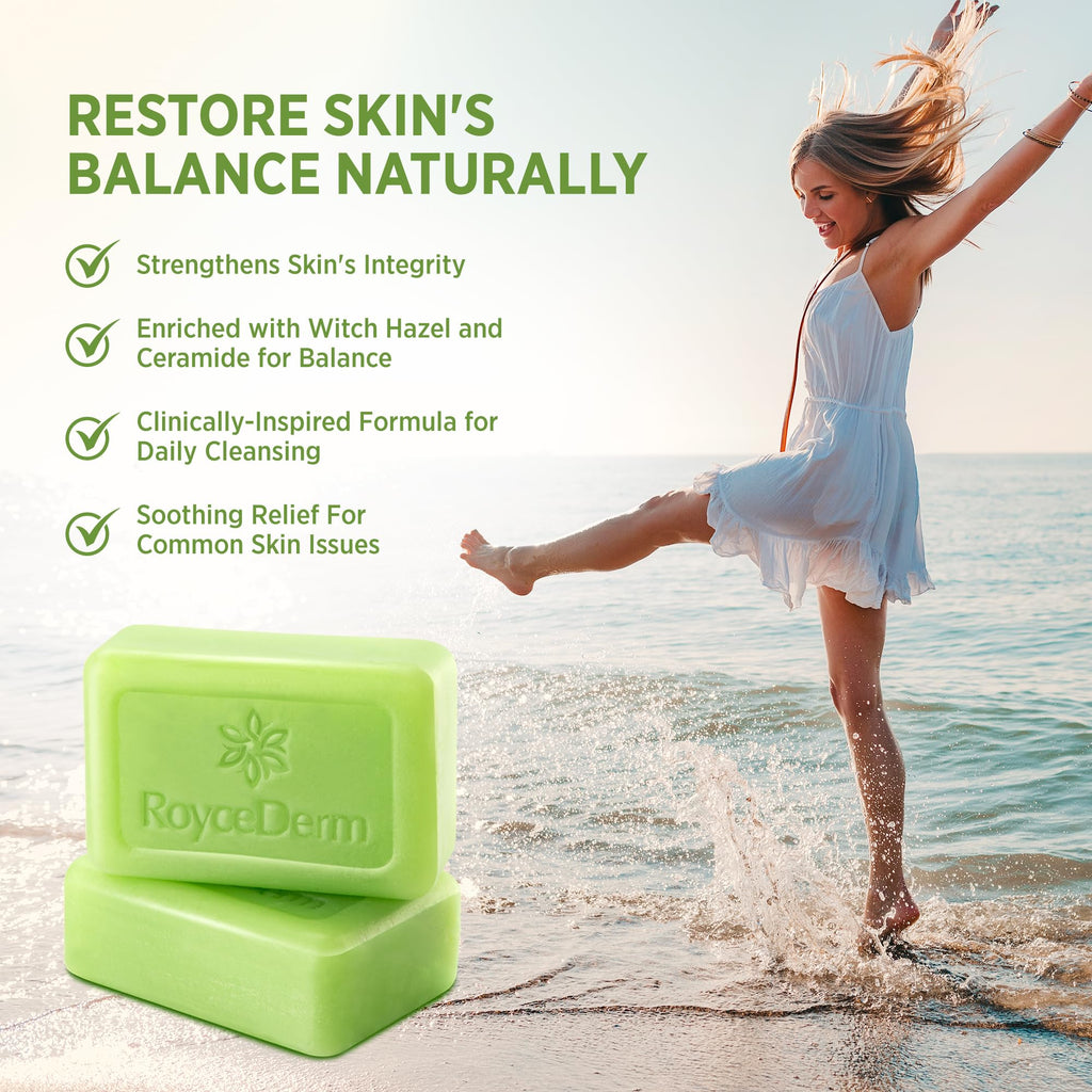 Roycederm Antifungal Bar Soap - Tea tree Oil Soap - Athlete’s Foot Treatment for Jock Itch & Ringworm - Medicated Antifungal Soap with Clotrimazole 1% - Tea Tree Oil Scent, 1 Pack