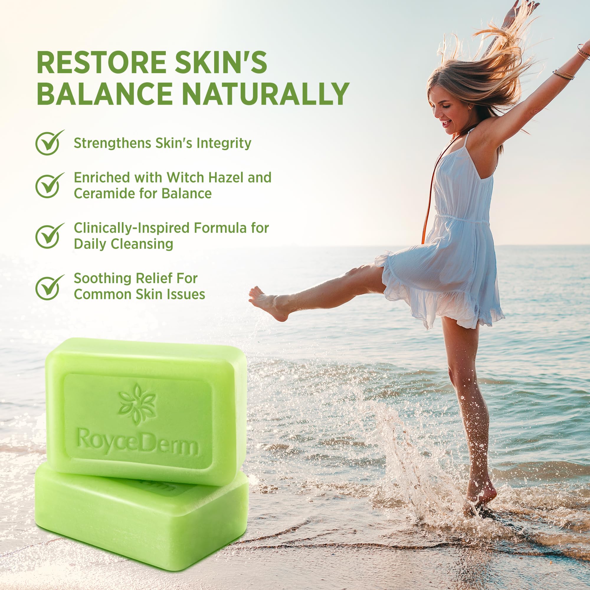 Roycederm Antifungal Bar Soap - Tea tree Oil Soap - Athlete’s Foot Treatment for Jock Itch & Ringworm - Medicated Antifungal Soap with Clotrimazole 1% - Tea Tree Oil Scent, 1 Pack