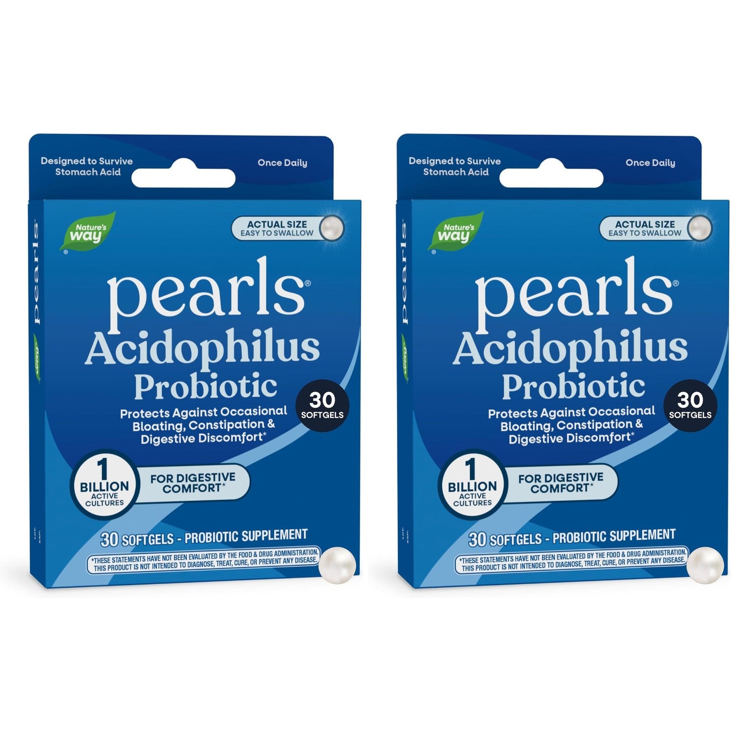 Nature's Way Probiotic Pearls Acidophilus Softgels, 1 Billion CFU, 90 ct | Supports Digestive Balance & Gut Health*, Reduces Occasional Constipation and Bloating*, 1 Billion CFU, No Refrigeration