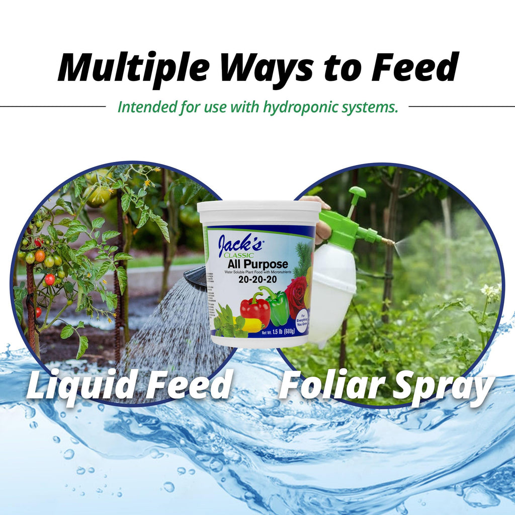 Jack's Classic 20-20-20 All Purpose Water-Soluble Fertilizer, 1.5lb
