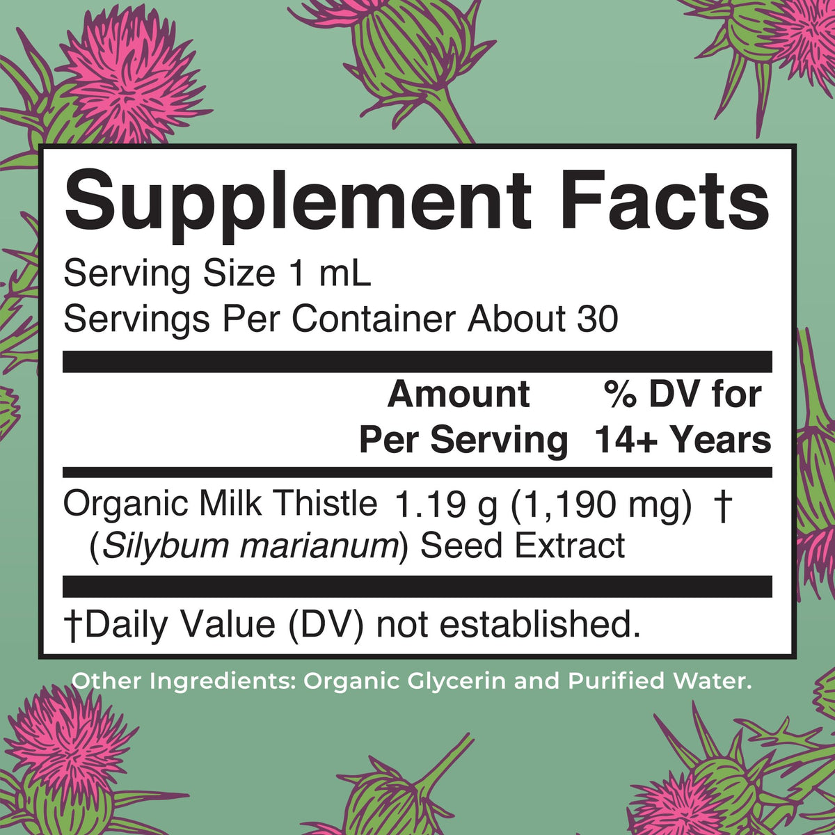 MARYRUTH'S USDA Organic Milk Thistle Seed Liquid Extract Drops, 1 fl oz
