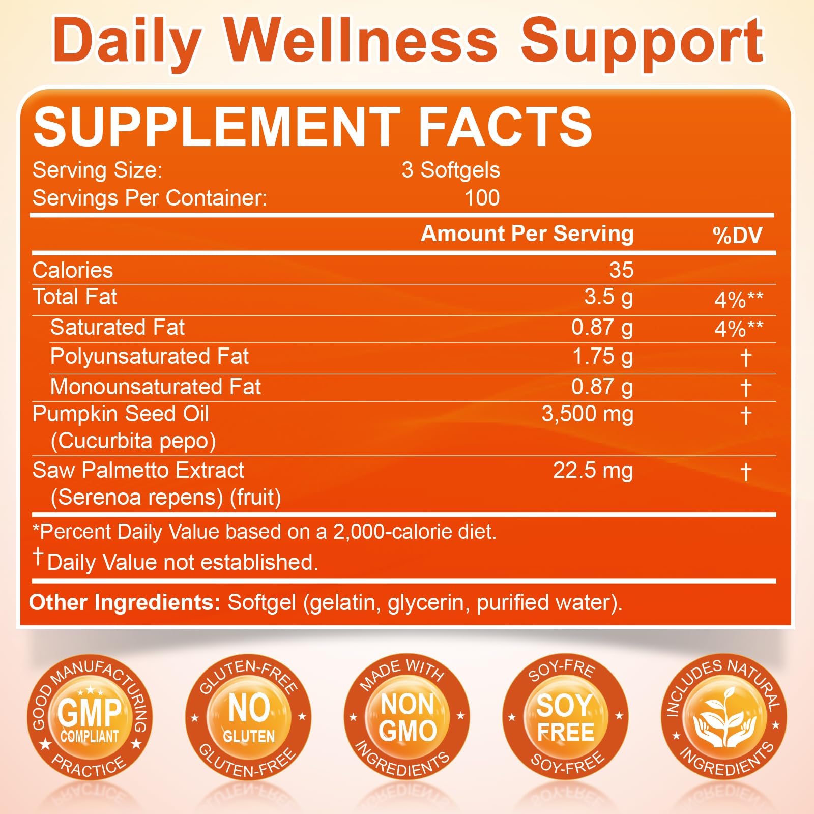 Pumpkin Seed Oil with Saw Palmetto, 3500mg Max Strength per Serving | 300 Softgels, Cold-Pressed with Essential Fatty Acids & Phytosterols, Supports Hair, Bladder Prostate Health & Immune