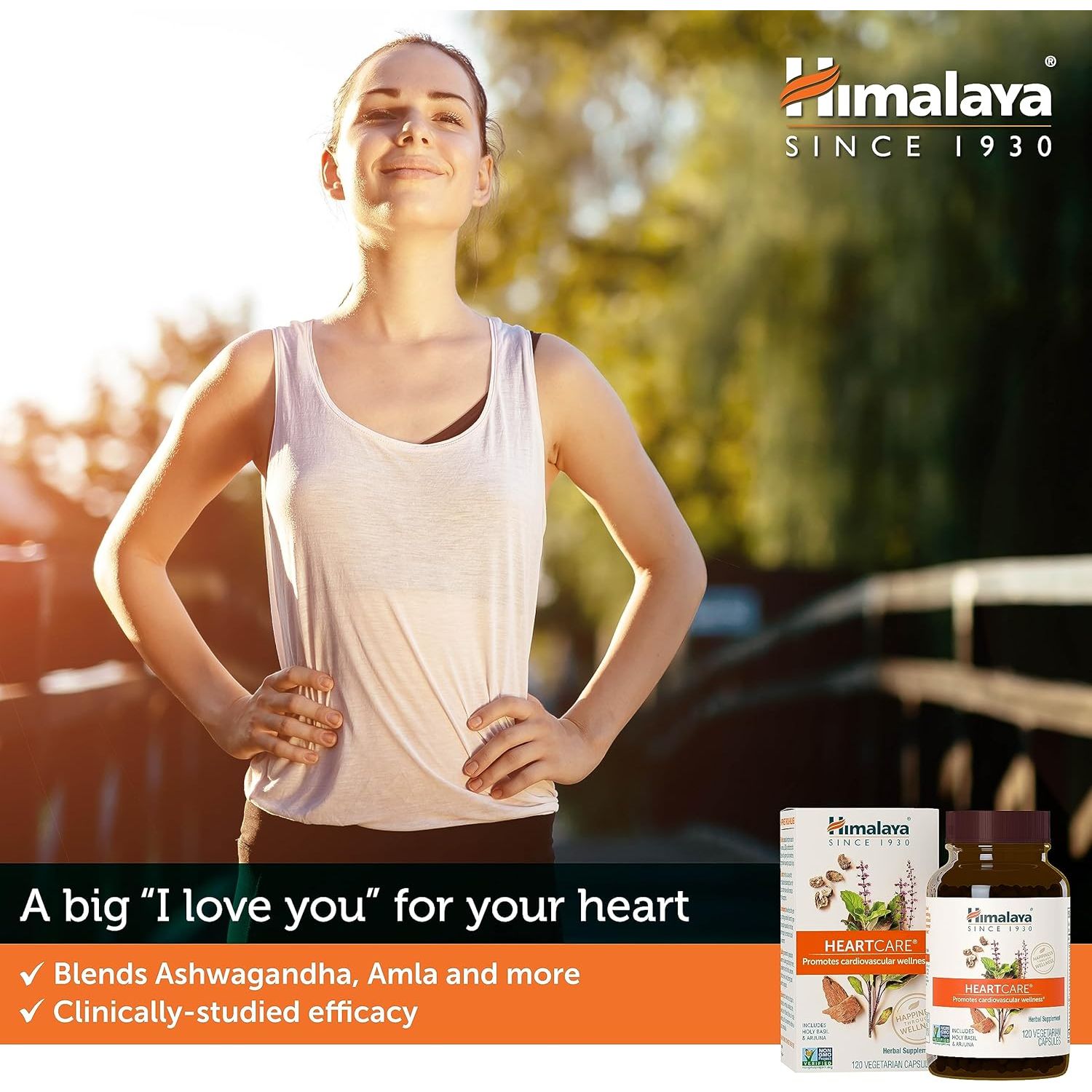 Buy now Himalaya HeartCare - Herbal Heart Health Supplements with Ashwagandha and Amla - Vegan, Non-GMO, Gluten Free, 720 mg, 120 Capsules at indiglob india