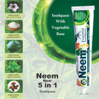 NEEM Essential Toothpaste - 6.53 oz Pack of 6 | New 5 in 1, Fluoride Free
