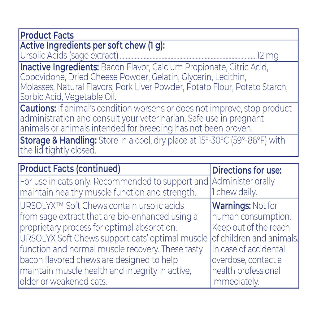 URSOLYX Soft Chews for Cats, Muscle Health Support, 60 Count