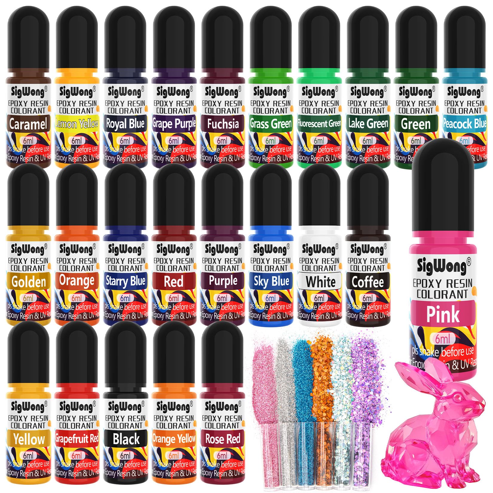 Buy now Epoxy Resin Pigment - 16 Colors Translucent Resin Colorant, Highly Concentrated Resin Dye for DIY Jewelry Making, AB Resin Coloring - 10ml 24 Colors-6ml at indiglob india