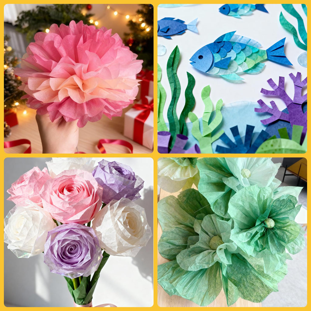 PSISO 360 Sheets Tissue Paper for Gift Bags, 40 Colors 14x10 Inch Bulk Gift Paper for Crafts Packaging Wrapping Supplies Birthday Party Wedding Flower Decorations DIY Art Projects