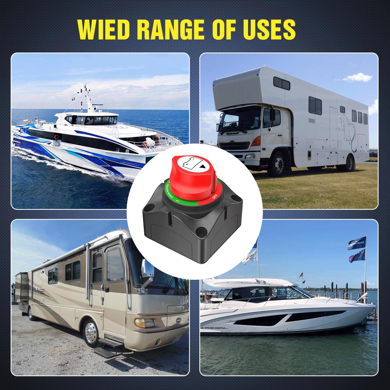 Buy now Nilight 1-2-Both-Off Battery Switch, 12V-48V Disconnect Master Cutoff Switches for Marine Boat Car RV ATV UTV Vehicle, Waterproof Heavy Duty Isolator at indiglob india