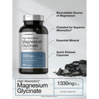 Horbaach Magnesium Glycinate 1330mg | 250 Capsules | Buffered with Chelated Minerals | 240 mg per Serving | Non-GMO, Gluten Free Supplement