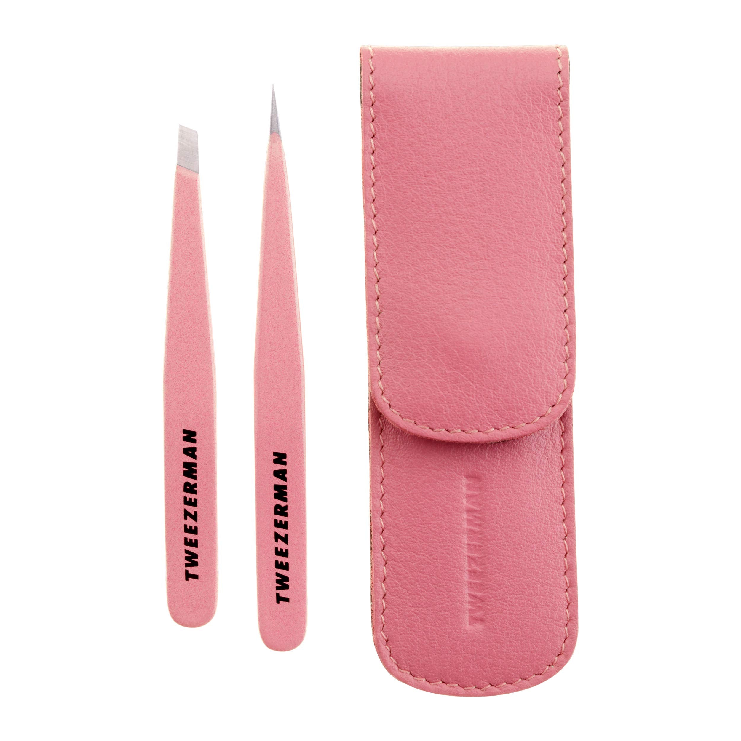 Tweezerman Exclusive Petite Tweeze Set for Eyebrows with Case Tea Rose