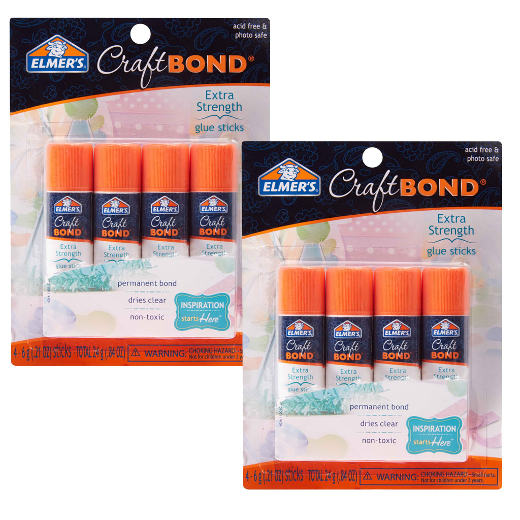 Elmer’s CraftBond Extra Strength Glue Sticks, 0.21-Ounces, 8 Count
