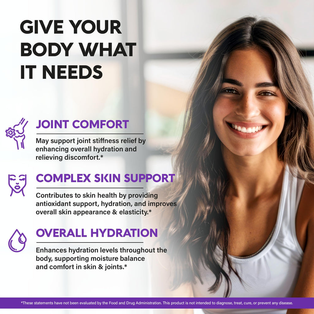 Hyaluronic Acid Supplements 1000mg - Skin & Joint Support - 120 Caps