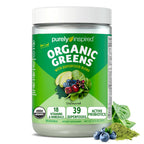 Purely Inspired Organic Green Powder Smoothie Mix, Unflavored (24 Servings) - Probiotics for Digestive Health with Spirulina & Chlorella for Gut Health - Vegan