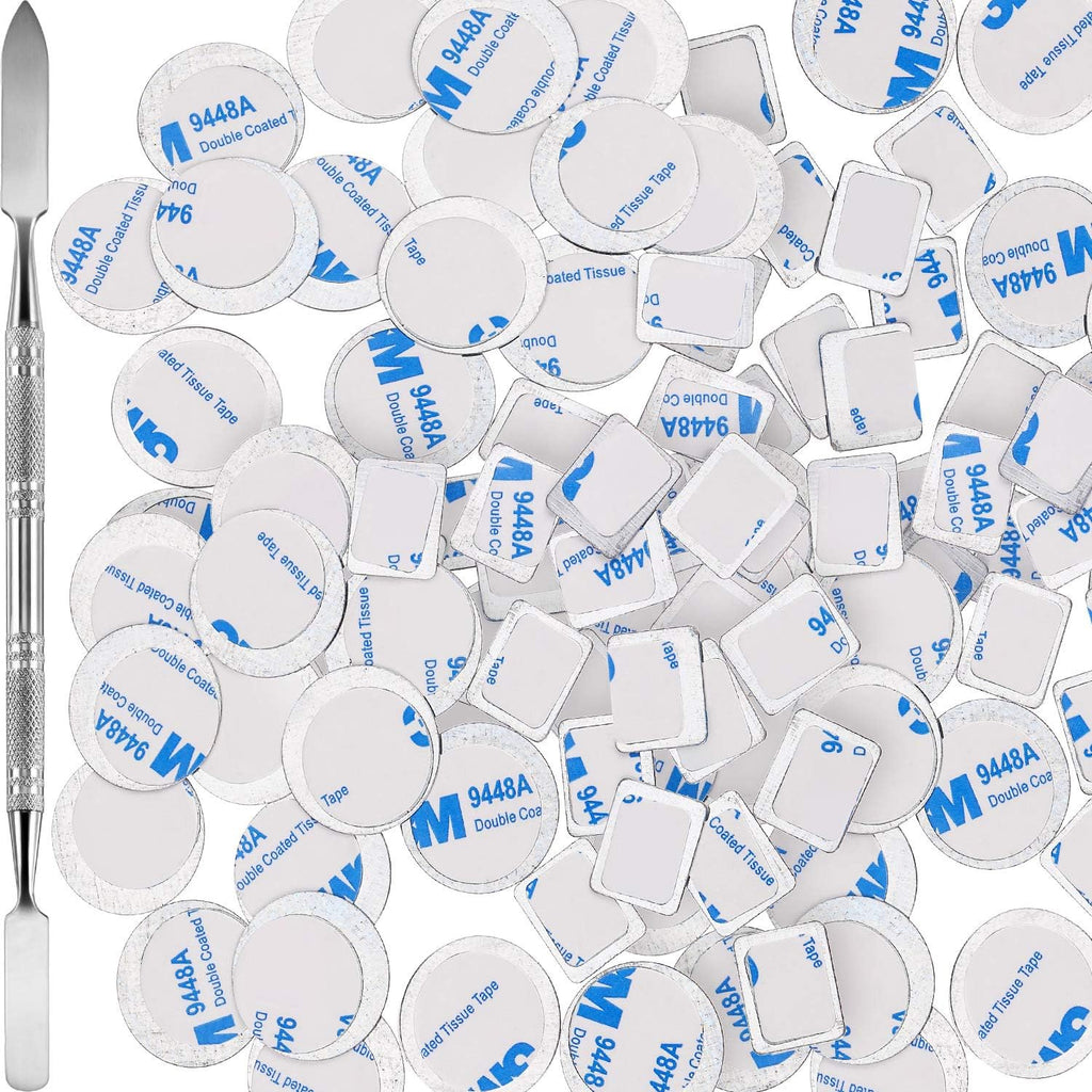 Buy now Sumind 101 Pack Metal Stickers for Eyeshadow Palette Set, Includes 1 Makeup Depotting Tool, 50 Pieces Square Adhesive Empty Metal Stickers and 50 Pieces Round Makeup Colorful Palette Sticker Default at indiglob india