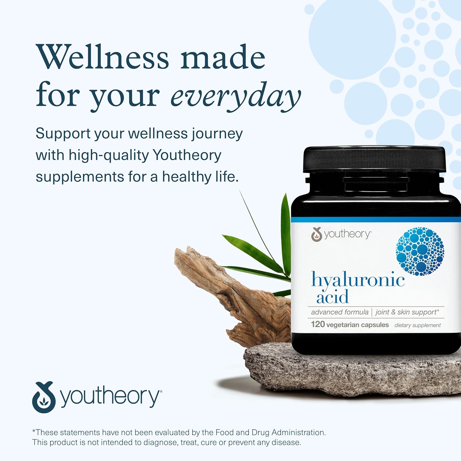 Buy now Youtheory Hyaluronic Acid Advanced Formula - Joint Support Supplement with Boswellia Extract* - Skin Health Supplement - Dairy, Soy & Gluten Free - 120 Vegetarian Capsules at indiglob india