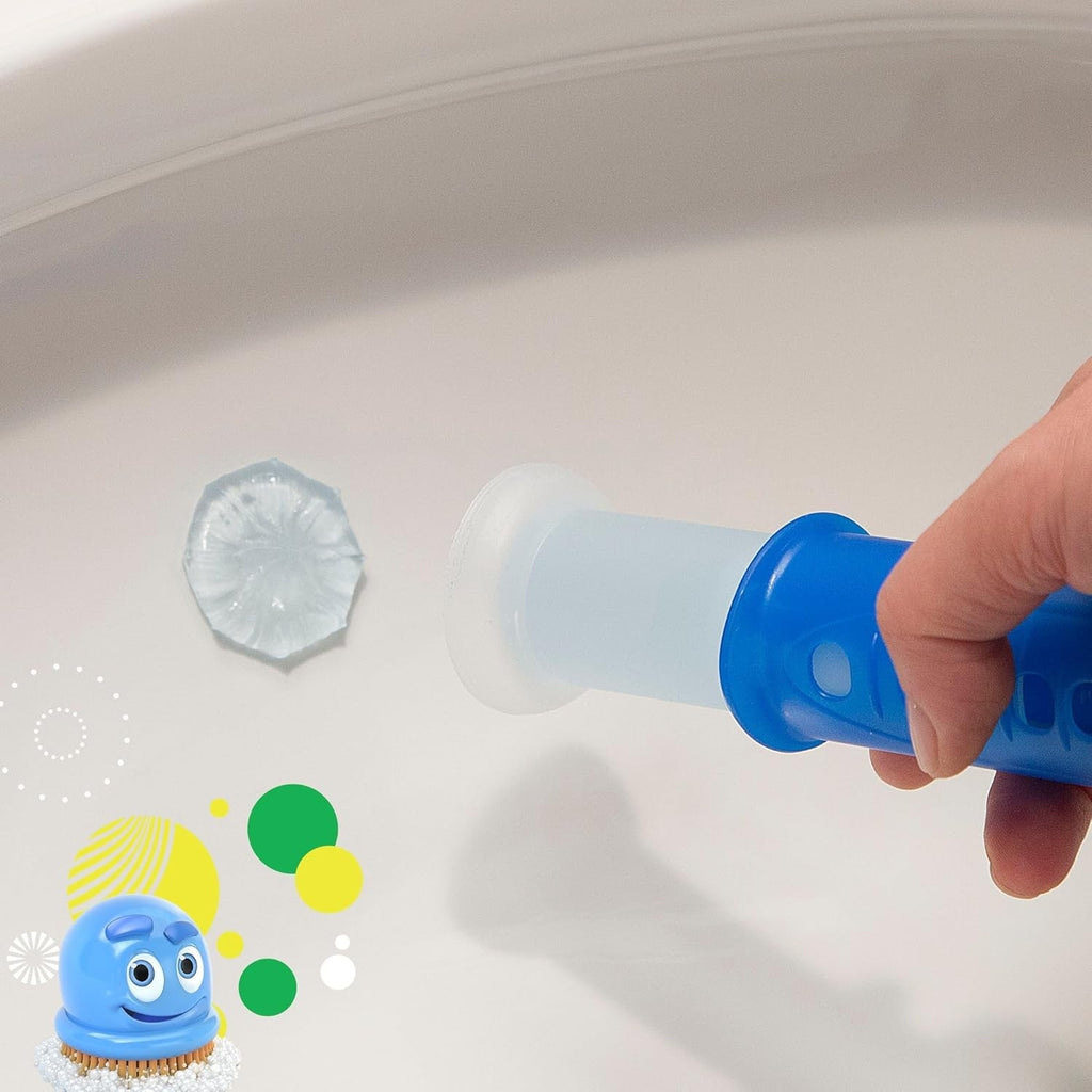 Buy now Scrubbing Bubbles Fresh Gel Toilet Bowl Cleaning Stamps, Helps Keep Toilet Clean and Helps Prevent Limescale & Rings, Rainshower Scent, 1 Dispenser with 6 Fresh Gel Stamps at indiglob india
