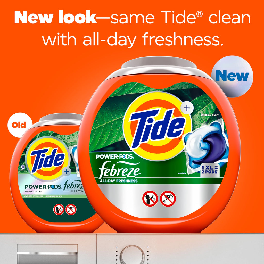 Buy now Tide Power Pods with Febreze Laundry Detergent Pacs, 45 Count, Botanical Rain Scent, All-Day Freshness at indiglob india