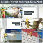 Spray Can Extension Pole Adaptor, Sprayer Adaptor for Aerosol Can and Powder Duster, Adjustable Angle, Perfect for Wasp & Hornet Spray, Dusting Carpenter Bees or Dusting Gardens, Fruit Trees.