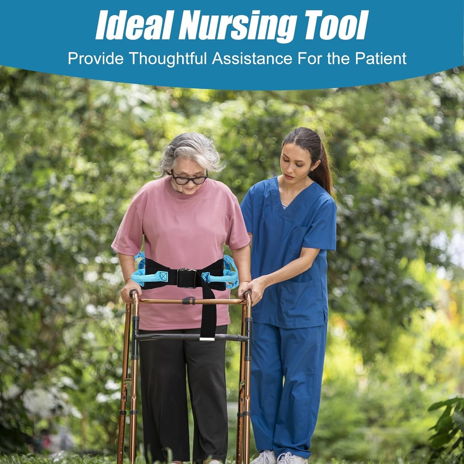 Buy now REAQER Gait Belt Transfer Belts for Lifting Seniors Walking and Standing Assist Aid for Bariatric, Elderly, Handicap, Occupational & Physical TherapyCaregiver Nurse Therapist at indiglob india