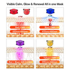INIA Red Light Therapy Mask for Face, Neck & Chest, 850nm NIR, 4 Modes