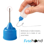 Free Hand Squeeze Bottles for Paint, 1 Oz Precision Tip Applicator Bottles, 4 Needle Tip Glue Bottles with 12 Tips for Acrylic Painting, Crafts & Masking Fluid