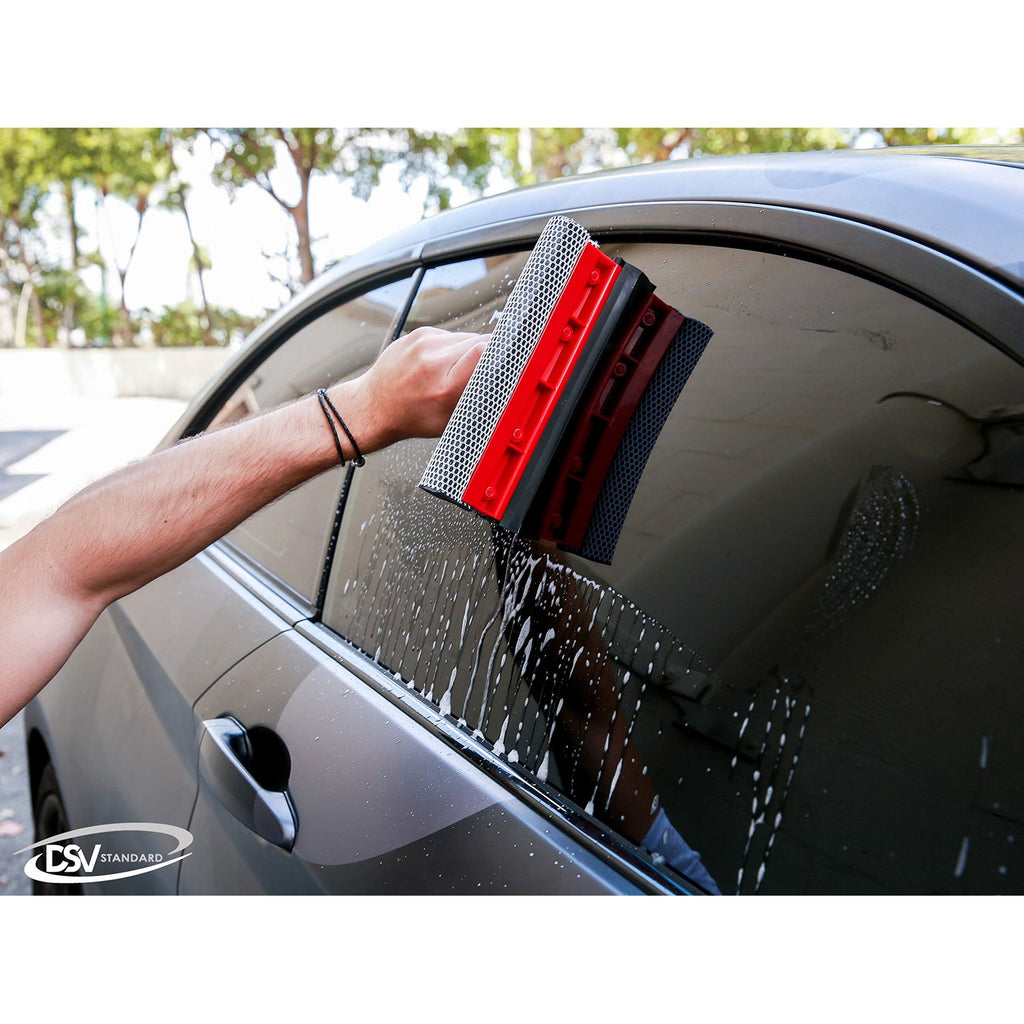 DSV Standard Window Squeegee for Window Cleaning, Window Cleaner Tool for Car Windshield, Shower Door, Boat | 2-in-1 Mini Squeegee for Home | Windshield Squeegee Kit for Car Windows