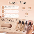 Buy now Kitsch Hair Perfume For Women (Discovery Set) - Pistachio Latte, Warm Sugar, Sheer Violet & Amber Waves - Patented Odor-Eliminating Technology, Hair Spray and Body Mist - 4 x 1.5mL at indiglob india
