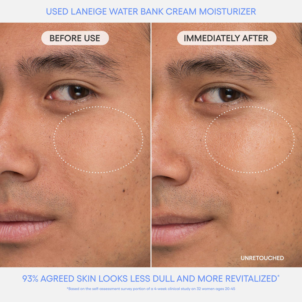 LANEIGE Water Bank Blue Hyaluronic Acid Cream Daily Face Moisturizer: Hydrating Korean Lightweight Face Cream with Ceramides & Squalane for Lasting Deep Hydration & Skin Barrier Support