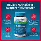 SmartyPants Multivitamin for Men, Organic Gummies: Probiotics, CoQ10, Methylfolate, Omega 3 (ALA), Vitamin D3, C, Vitamin B12, B6, A, K & Zinc for Immune Support, Biotin, 120 Gummies (30 Day Supply)