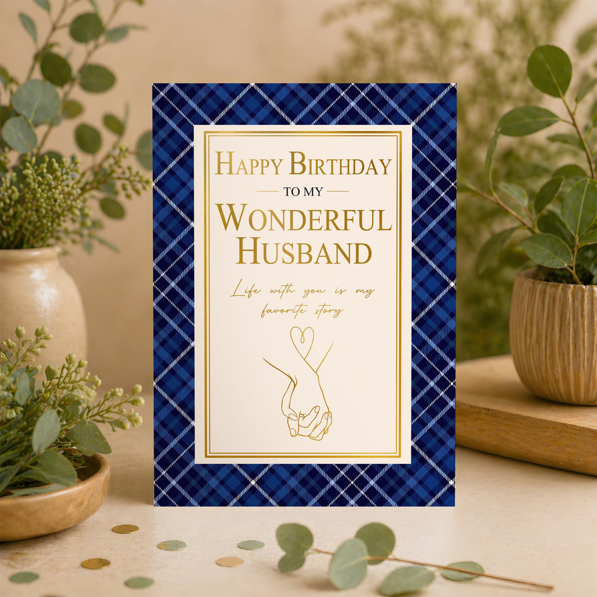 Happy Birthday Card for Husband, Romantic Birthday Card from Wife, Funny Husband Birthday Greeting Card, Heartfelt Birthday Gift for Him, 5x7 Inch Card with Envelope