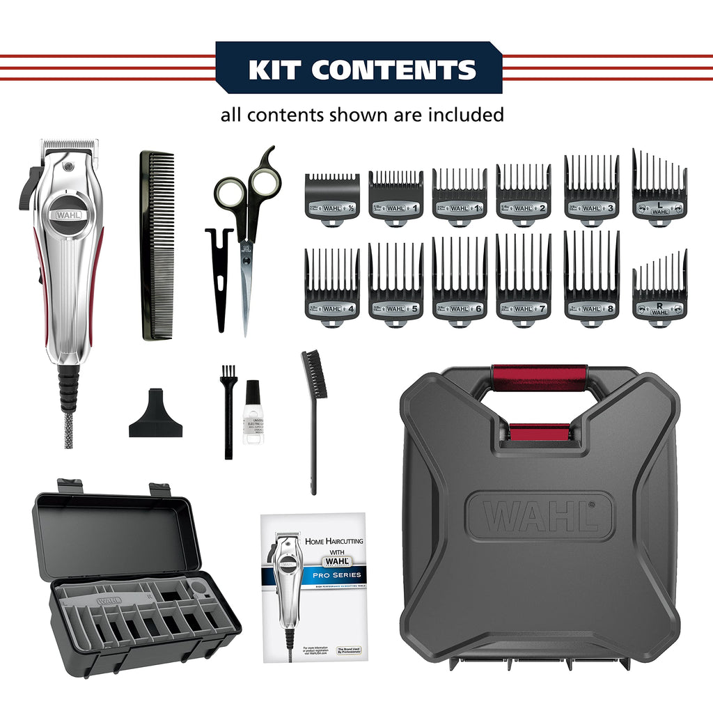 Buy now Wahl USA Pro Ultra Quiet High Torque Corded Hair Clipper for Ultra Quiet Operation and Cooler Operating Temperatures, Metal Housing with Bonus Hair Clipping Guard Caddy - Model 3000097 at indiglob india