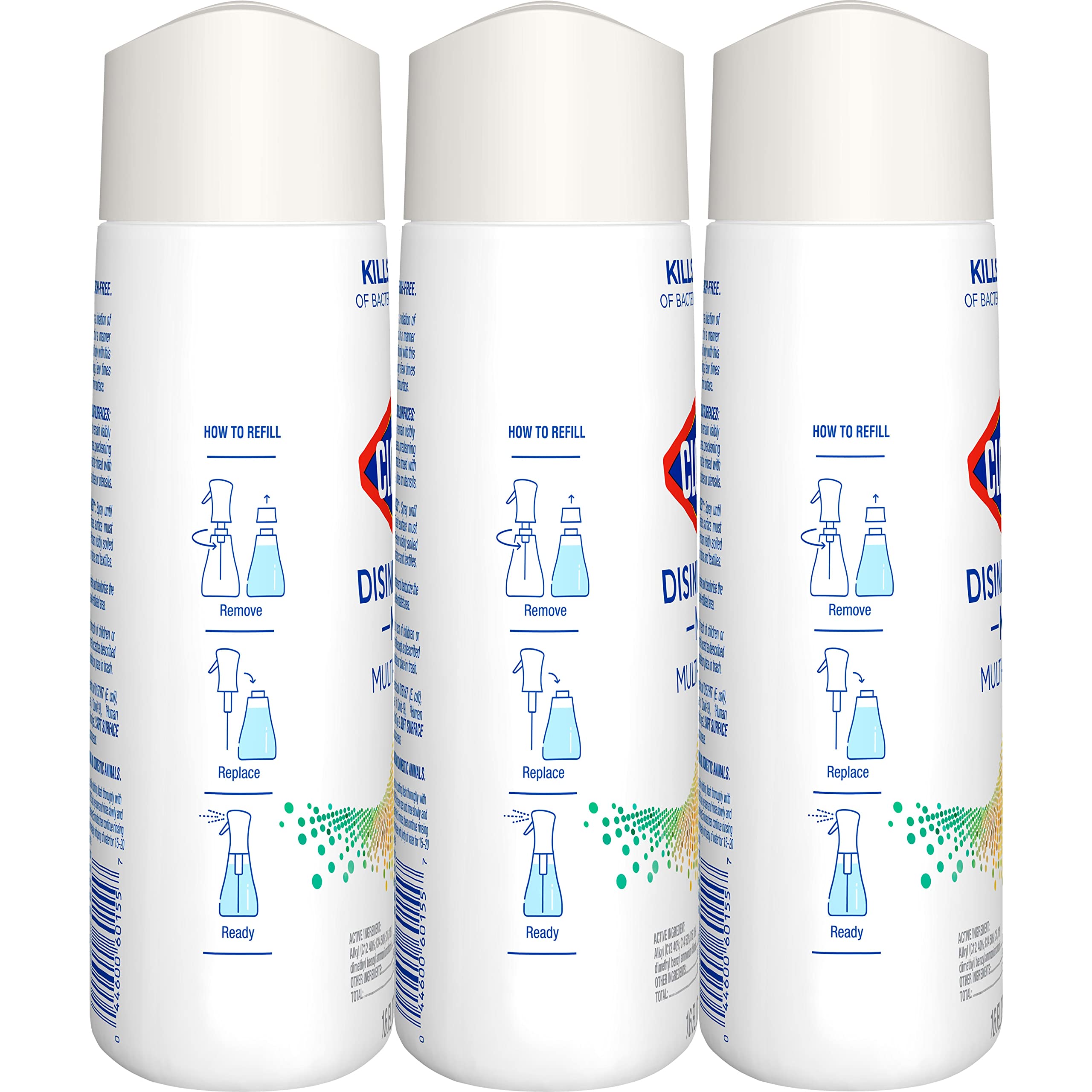 Buy now Clorox Disinfecting Mist, Lemongrass Mandarin, Household Essentials, 3 Refills, 16 Fl Oz Each at indiglob india