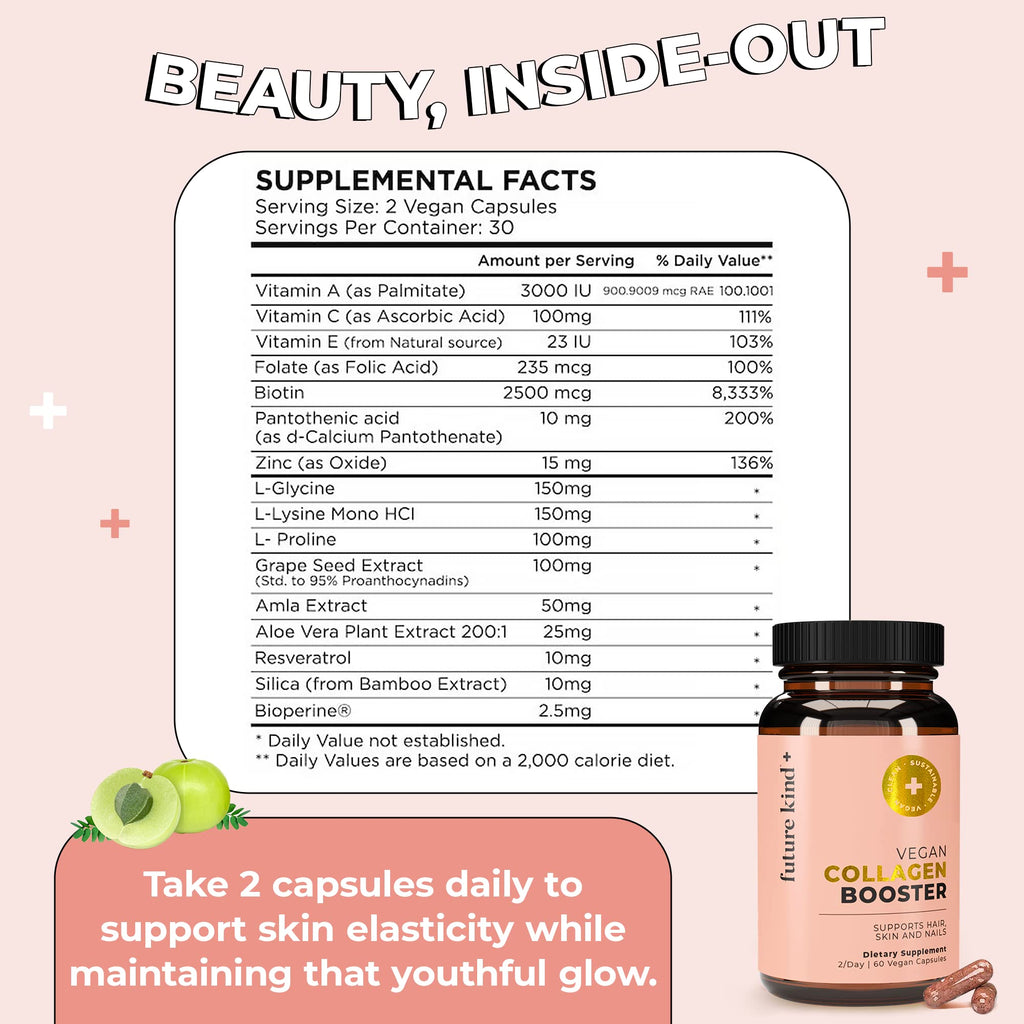 Future Kind Vegan Collagen Booster with Biotin & Vitamin C, 60ct