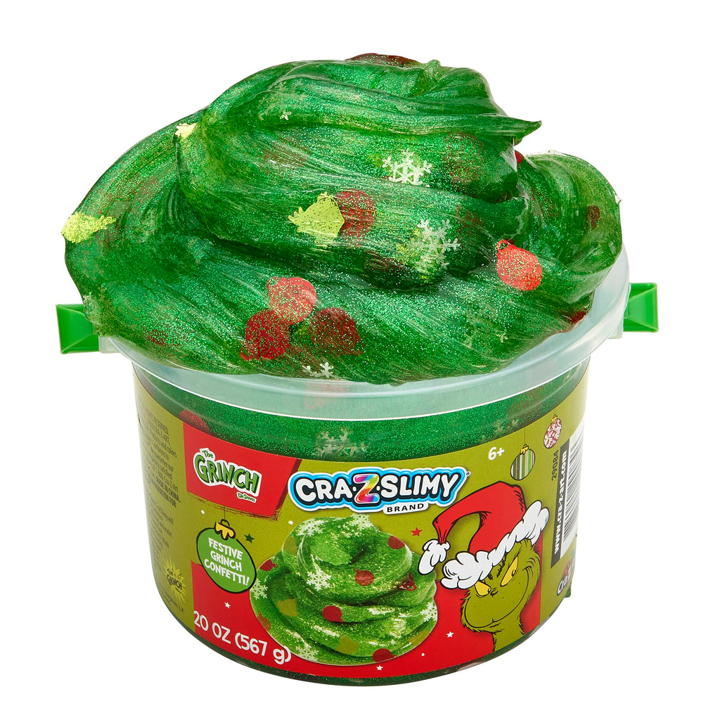 Buy now CRA-Z-Slimy The Grinch Green Glitter Slime Tub, 20 oz ƒ?? Includes Festive Grinch Confetti, Stretchy Holiday Slime for Kids Ages 6+, Sensory Christmas Toy at indiglob india